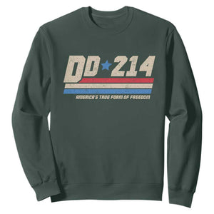 DD-214 Sweatshirt Armed Forces Military Alumni Vintage Veteran TS10 Dark Forest Green Print Your Wear