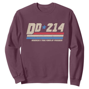 DD-214 Sweatshirt Armed Forces Military Alumni Vintage Veteran TS10 Maroon Print Your Wear
