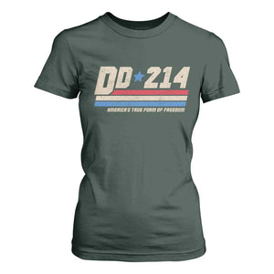 DD-214 T Shirt For Women Armed Forces Military Alumni Vintage Veteran TS10 Dark Forest Green Print Your Wear