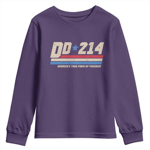 DD-214 Youth Sweatshirt Armed Forces Military Alumni Vintage Veteran TS10 Purple Print Your Wear