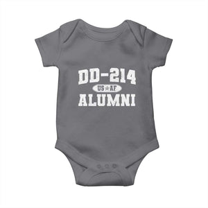 DD-214 US Air Force Alumni Baby Onesie US Military Veteran Retired TS10 Charcoal Print Your Wear