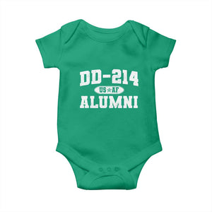DD-214 US Air Force Alumni Baby Onesie US Military Veteran Retired TS10 Irish Green Print Your Wear