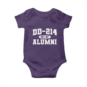 DD-214 US Air Force Alumni Baby Onesie US Military Veteran Retired TS10 Purple Print Your Wear