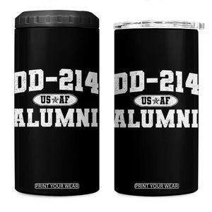 DD-214 US Air Force Alumni 4 in 1 Can Cooler Tumbler US Military Veteran Retired TS10 One Size: 16 oz Black Print Your Wear