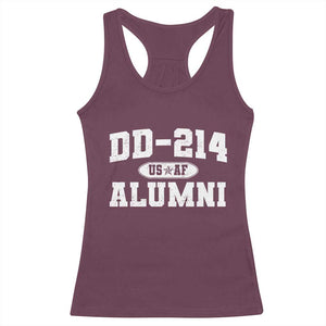 DD-214 US Air Force Alumni Racerback Tank Top US Military Veteran Retired TS10 Maroon Print Your Wear