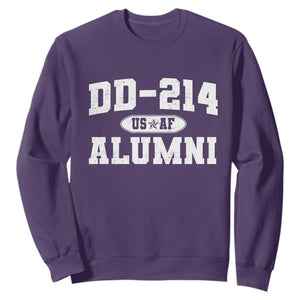 DD-214 US Air Force Alumni Sweatshirt US Military Veteran Retired TS10 Purple Print Your Wear