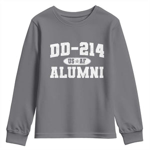 DD-214 US Air Force Alumni Youth Sweatshirt US Military Veteran Retired TS10 Charcoal Print Your Wear