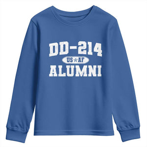 DD-214 US Air Force Alumni Youth Sweatshirt US Military Veteran Retired TS10 Royal Blue Print Your Wear