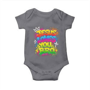 Jesus Loves You Bro Christian Believer Faith Baby Onesie Dripping Graffiti Rap God Religious Graphic