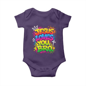 Jesus Loves You Bro Christian Believer Faith Baby Onesie Dripping Graffiti Rap God Religious Graphic