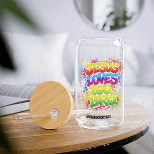 Jesus Loves You Bro Christian Believer Faith Glass Can Dripping Graffiti Rap God Religious Graphic