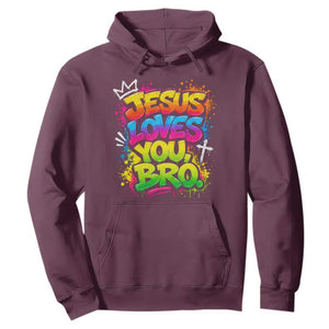 Jesus Loves You Bro Christian Believer Faith Hoodie Dripping Graffiti Rap God Religious Graphic