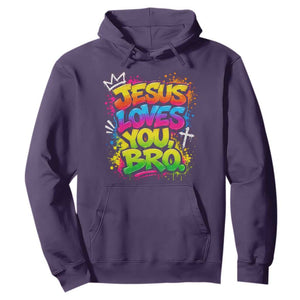 Jesus Loves You Bro Christian Believer Faith Hoodie Dripping Graffiti Rap God Religious Graphic