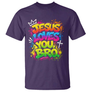 Jesus Loves You Bro Christian Believer Faith T Shirt Dripping Graffiti Rap God Religious Graphic