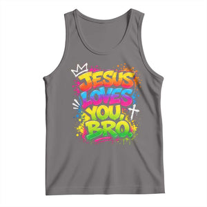 Jesus Loves You Bro Christian Believer Faith Tank Top Dripping Graffiti Rap God Religious Graphic