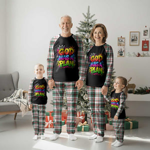 God Has A Plan Plaid Pajama Set Graffiti Rap Christian Faith Graphic