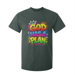 God Has A Plan T Shirt For Kid Graffiti Rap Christian Faith Graphic