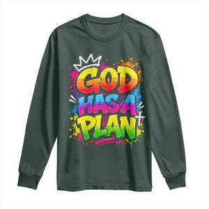 God Has A Plan Long Sleeve Shirt Graffiti Rap Christian Faith Graphic