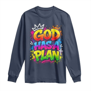 God Has A Plan Long Sleeve Shirt Graffiti Rap Christian Faith Graphic