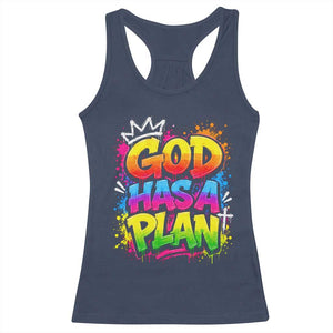 God Has A Plan Racerback Tank Top Graffiti Rap Christian Faith Graphic