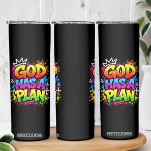 God Has A Plan Skinny Tumbler Graffiti Rap Christian Faith Graphic