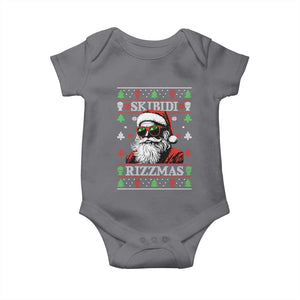 Skibidi Rizzmas Christmas Baby Onesie Rizz Santa Claus Funny Xmas Gen Alpha Ugly Christmas TS10 Charcoal Print Your Wear