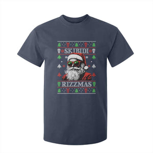 Skibidi Rizzmas Christmas T Shirt For Kid Rizz Santa Claus Funny Xmas Gen Alpha Ugly Christmas TS10 Navy Print Your Wear