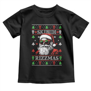 Skibidi Rizzmas Christmas Toddler T Shirt Rizz Santa Claus Funny Xmas Gen Alpha Ugly Christmas TS10 Black Print Your Wear