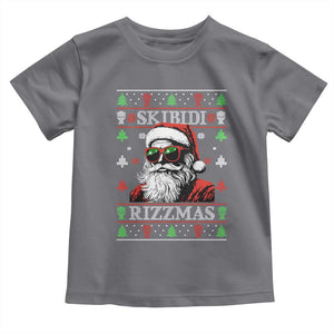 Skibidi Rizzmas Christmas Toddler T Shirt Rizz Santa Claus Funny Xmas Gen Alpha Ugly Christmas TS10 Charcoal Print Your Wear
