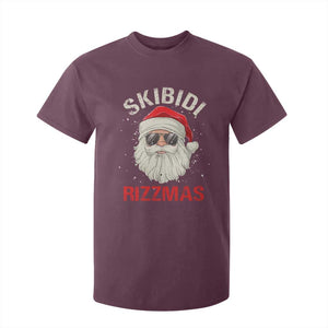 Skibidi Rizzmas Christmas T Shirt For Kid Rizz Santa Claus Retro Funny Xmas Gen Alpha Kid TS10 Maroon Print Your Wear