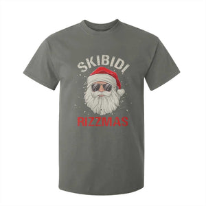 Skibidi Rizzmas Christmas T Shirt For Kid Rizz Santa Claus Retro Funny Xmas Gen Alpha Kid TS10 Military Green Print Your Wear