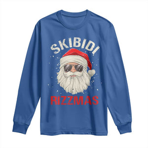 Skibidi Rizzmas Christmas Long Sleeve Shirt Rizz Santa Claus Retro Funny Xmas Gen Alpha Kid TS10 Royal Blue Print Your Wear