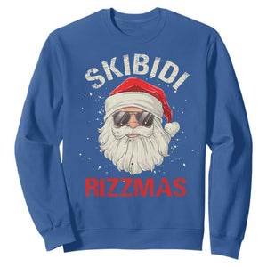 Skibidi Rizzmas Christmas Sweatshirt Rizz Santa Claus Retro Funny Xmas Gen Alpha Kid TS10 Royal Blue Print Your Wear