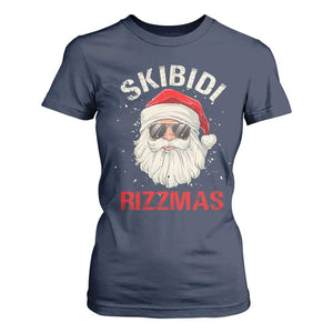 Skibidi Rizzmas Christmas T Shirt For Women Rizz Santa Claus Retro Funny Xmas Gen Alpha Kid TS10 Navy Print Your Wear