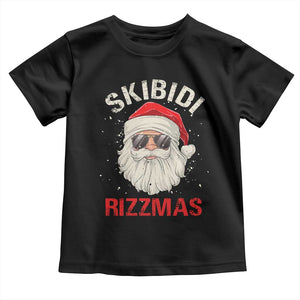 Skibidi Rizzmas Christmas Toddler T Shirt Rizz Santa Claus Retro Funny Xmas Gen Alpha Kid TS10 Black Print Your Wear
