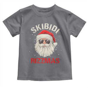 Skibidi Rizzmas Christmas Toddler T Shirt Rizz Santa Claus Retro Funny Xmas Gen Alpha Kid TS10 Charcoal Print Your Wear
