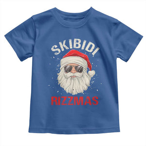 Skibidi Rizzmas Christmas Toddler T Shirt Rizz Santa Claus Retro Funny Xmas Gen Alpha Kid TS10 Royal Blue Print Your Wear