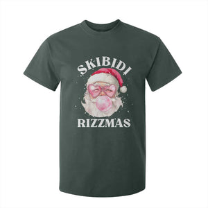 Skibidi Rizzmas Christmas T Shirt For Kid Rizz Santa Pink Bubble Gum Funny Xmas Gen Alpha Girl Kids TS10 Dark Forest Green Print Your Wear