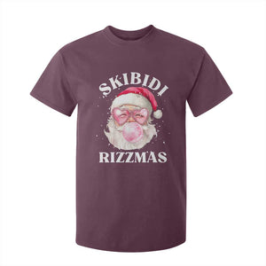 Skibidi Rizzmas Christmas T Shirt For Kid Rizz Santa Pink Bubble Gum Funny Xmas Gen Alpha Girl Kids TS10 Maroon Print Your Wear