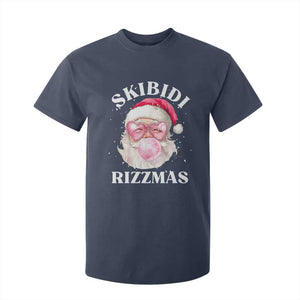 Skibidi Rizzmas Christmas T Shirt For Kid Rizz Santa Pink Bubble Gum Funny Xmas Gen Alpha Girl Kids TS10 Navy Print Your Wear