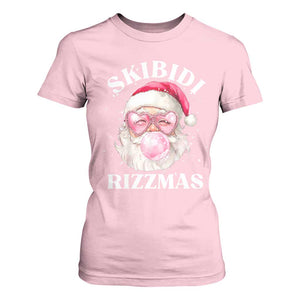 Skibidi Rizzmas Christmas T Shirt For Women Rizz Santa Pink Bubble Gum Funny Xmas Gen Alpha Girl Kids TS10 Light Pink Print Your Wear