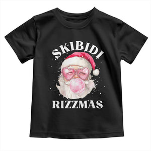 Skibidi Rizzmas Christmas Toddler T Shirt Rizz Santa Pink Bubble Gum Funny Xmas Gen Alpha Girl Kids TS10 Black Print Your Wear