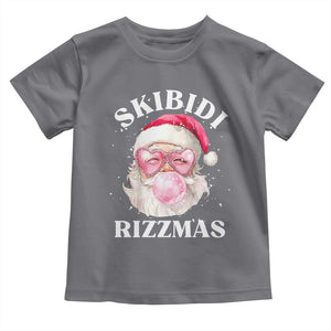 Skibidi Rizzmas Christmas Toddler T Shirt Rizz Santa Pink Bubble Gum Funny Xmas Gen Alpha Girl Kids TS10 Charcoal Print Your Wear