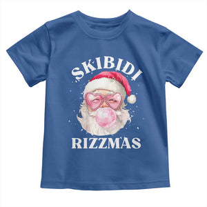 Skibidi Rizzmas Christmas Toddler T Shirt Rizz Santa Pink Bubble Gum Funny Xmas Gen Alpha Girl Kids TS10 Royal Blue Print Your Wear