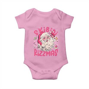 SKIBIDI Rizzmas Santa Baby Onesie Rizz Santa Pink Groovy Funny Xmas Gen Alpha Girl Kids TS10 Light Pink Print Your Wear