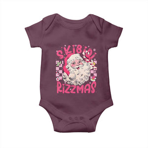 SKIBIDI Rizzmas Santa Baby Onesie Rizz Santa Pink Groovy Funny Xmas Gen Alpha Girl Kids TS10 Maroon Print Your Wear