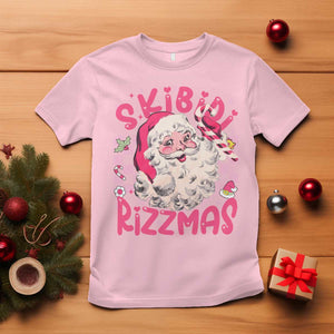 SKIBIDI Rizzmas Santa T Shirt Rizz Santa Pink Groovy Funny Xmas Gen Alpha Girl Kids TS10 Light Pink Print Your Wear