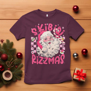SKIBIDI Rizzmas Santa T Shirt Rizz Santa Pink Groovy Funny Xmas Gen Alpha Girl Kids TS10 Maroon Print Your Wear