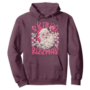 SKIBIDI Rizzmas Santa Hoodie Rizz Santa Pink Groovy Funny Xmas Gen Alpha Girl Kids TS10 Maroon Print Your Wear