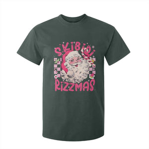 SKIBIDI Rizzmas Santa T Shirt For Kid Rizz Santa Pink Groovy Funny Xmas Gen Alpha Girl Kids TS10 Dark Forest Green Print Your Wear